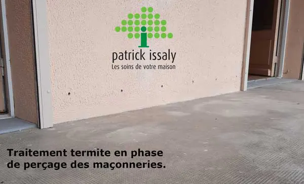 Traitement termites curatif par injection phase perçage